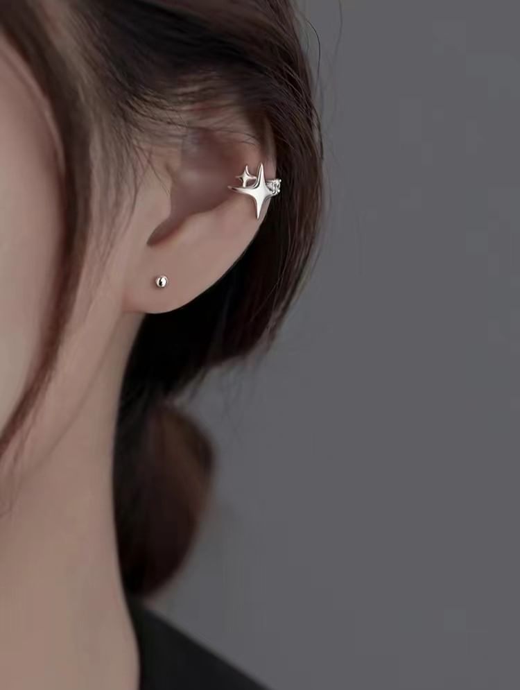 Parskletie - 925 Sterling Zilveren Strass Ster Oormanchet