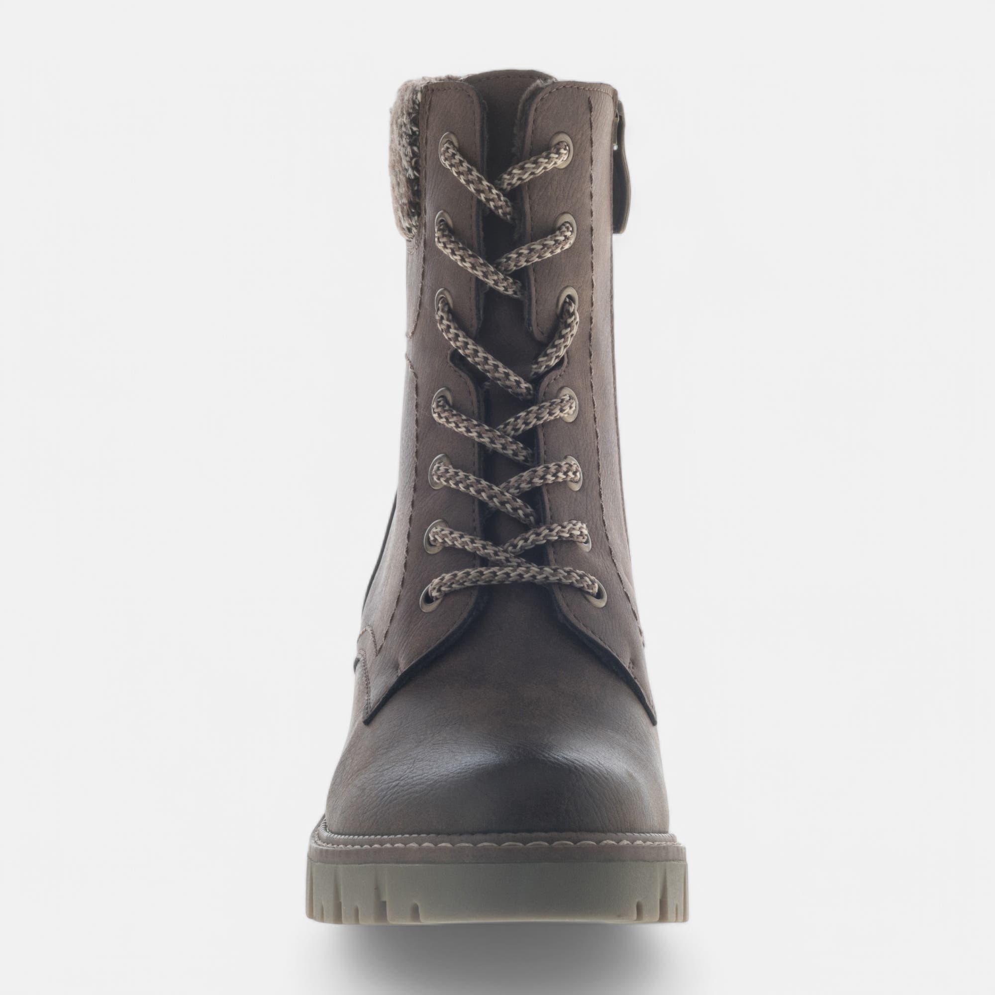 Bottines à lacets à talon Femme cognac