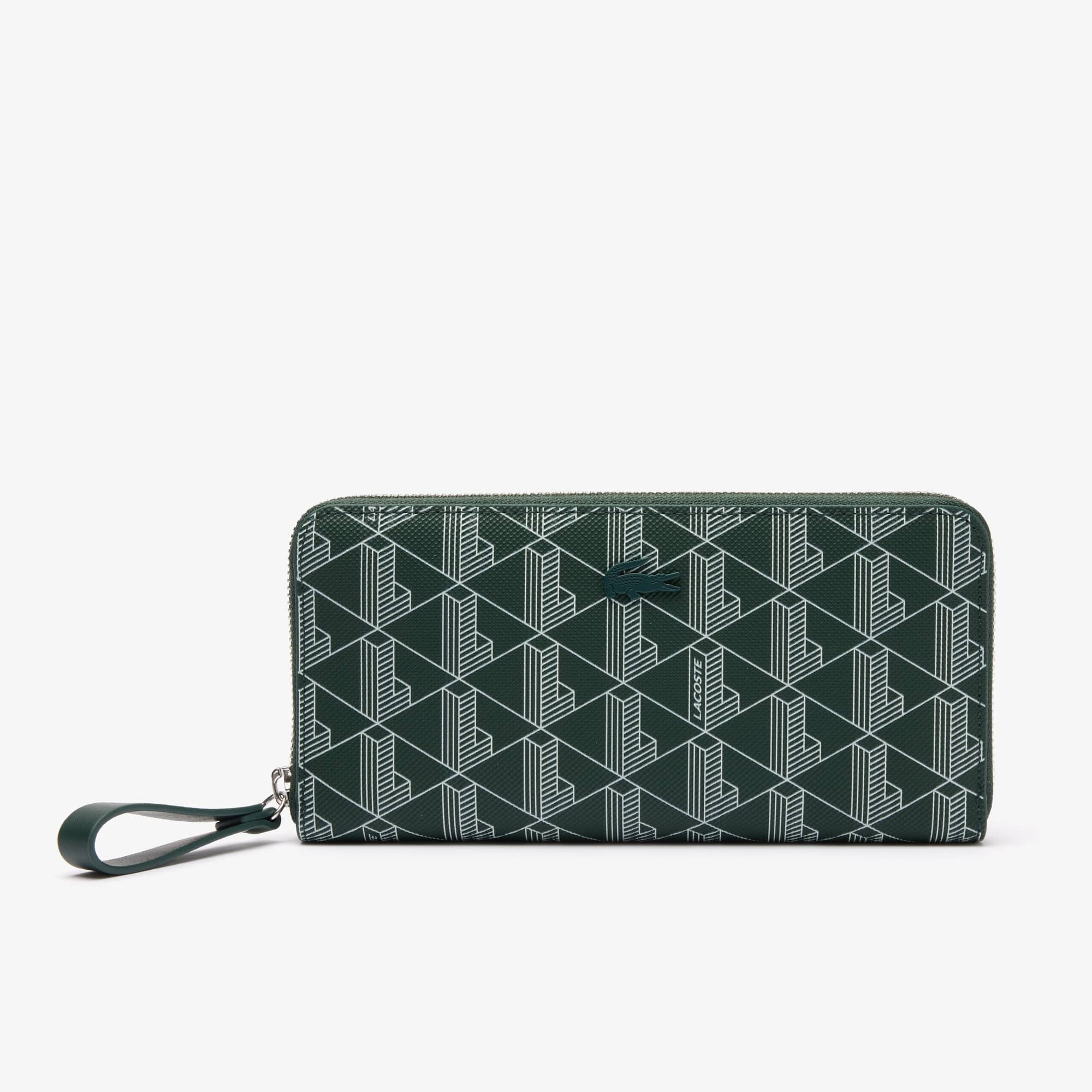 Portefeuille zippé femme Lacoste imprimé monogramme Portefeuilles & Petite Maroquinerie - Vert - Lacoste - Femme