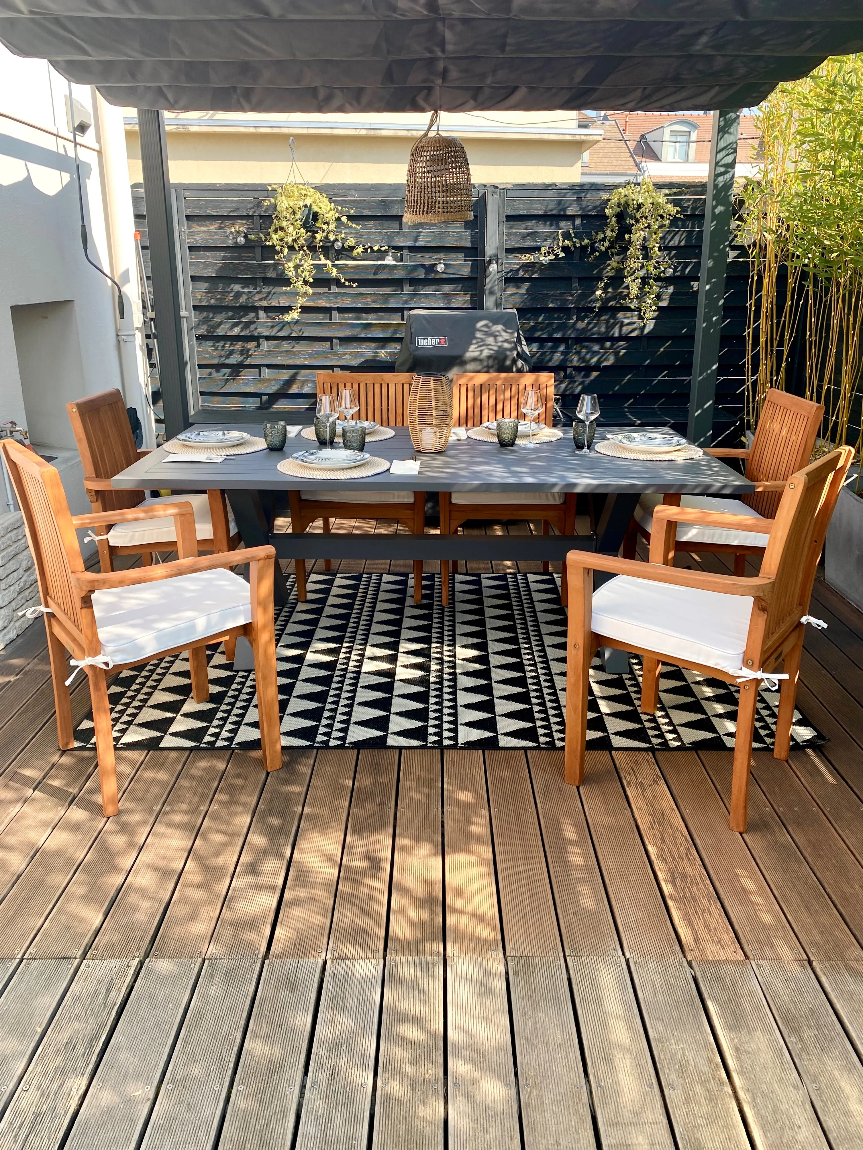 Tuin eettafel CASCAIS 200 cm 105 cm Metaal Grijs