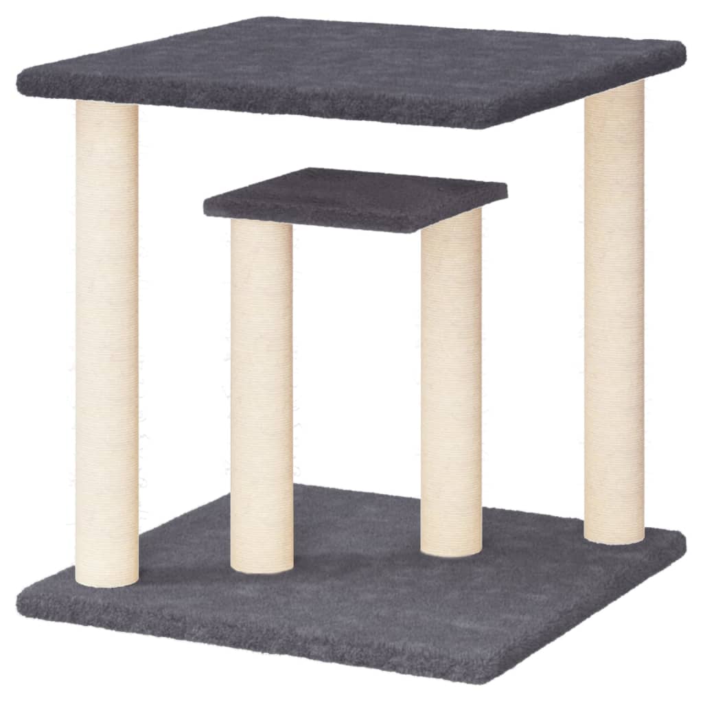 Arranhador para Gatos vidaXL com Plataformas, Cinza Escuro, 50cm