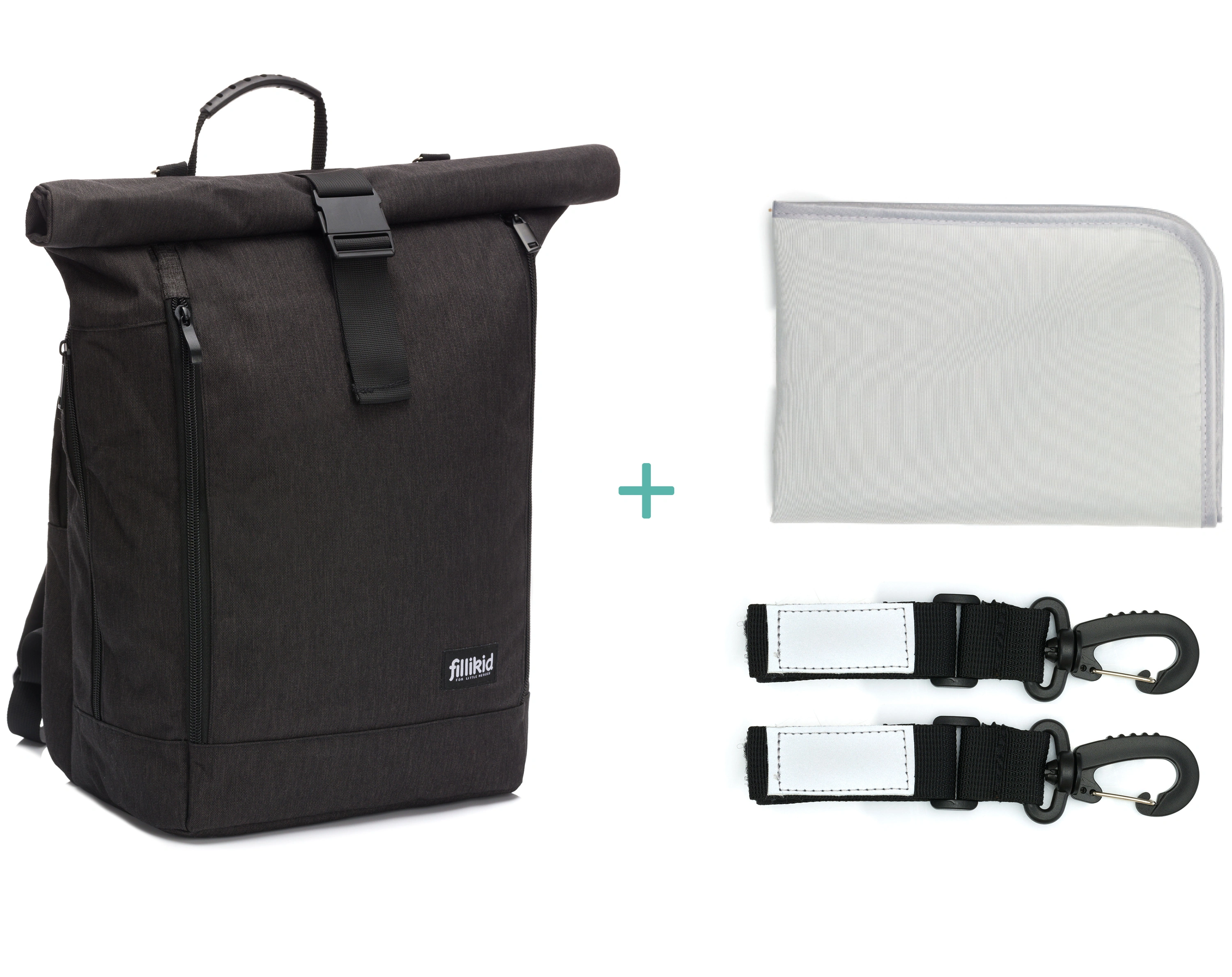 Wickelrucksack DUBLIN in schwarz