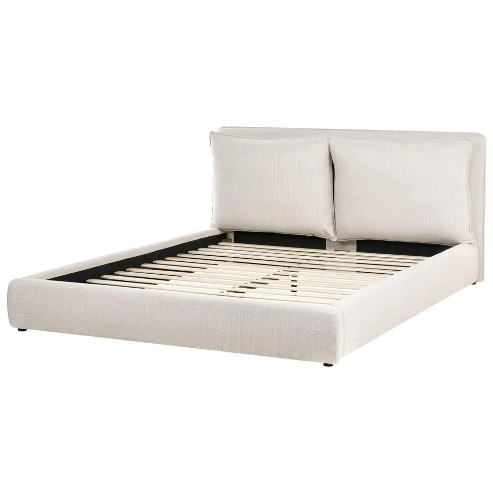 BAJONNA - Tweepersoonsbed - Beige - 180 x 200 cm - Stof