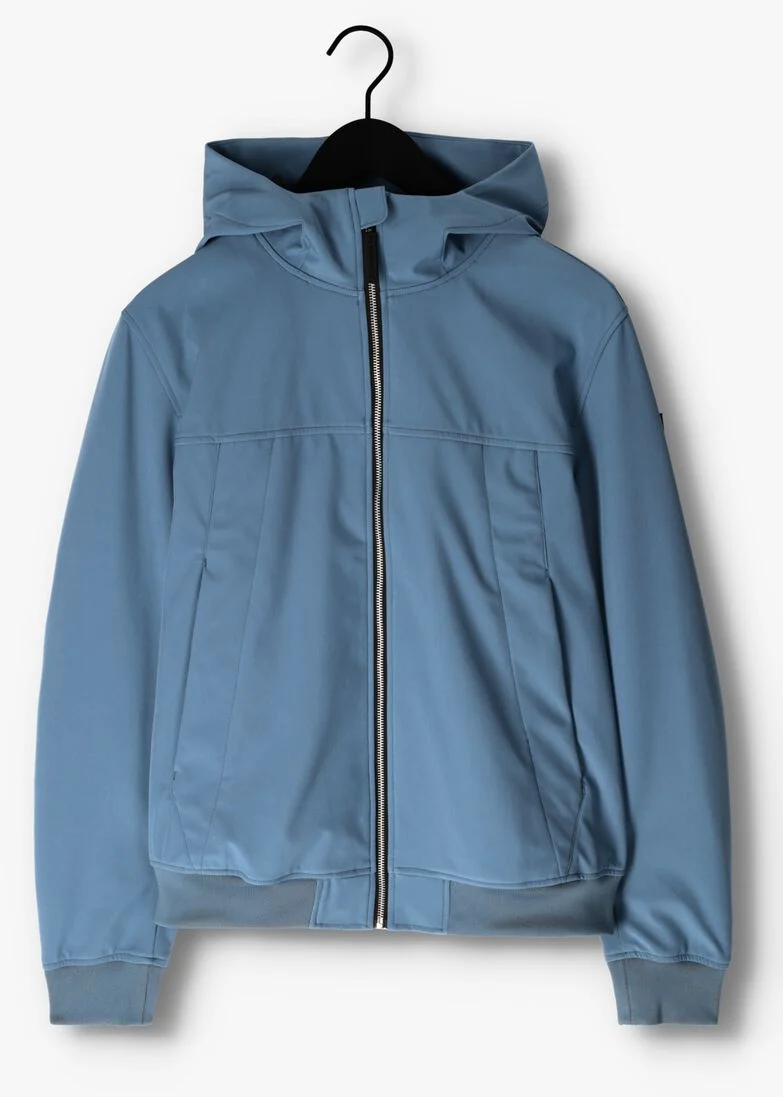 PUREWHITE blauwe purewhite jack softshell jacket with rubberbadge at sleeves