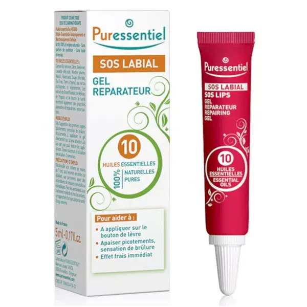 Gel Labial Puressentiel SOS com 10 Óleos Essenciais 5ml