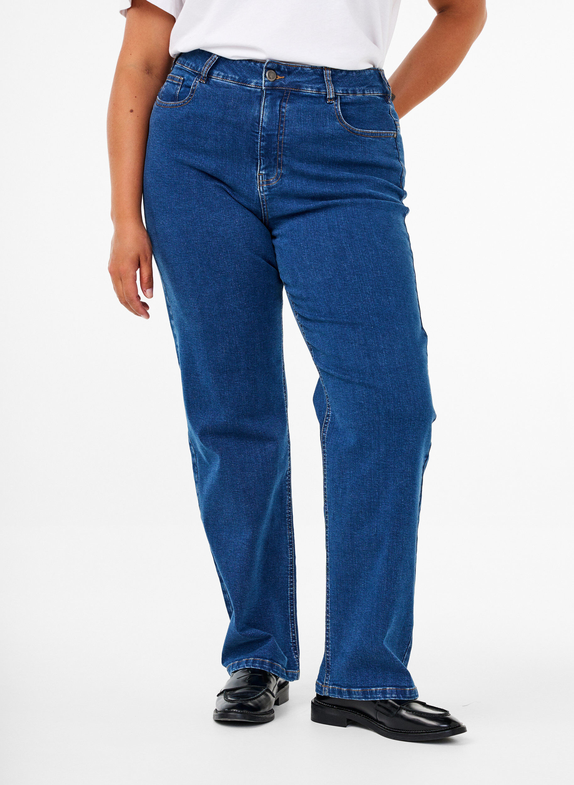 Højtaljede Gemma jeans med straight fit