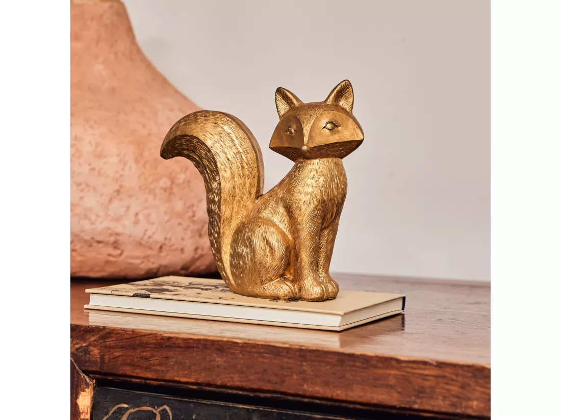 Figurine Foxen en Polyrésine Or Moyen 17 x 17.5 x 6.5