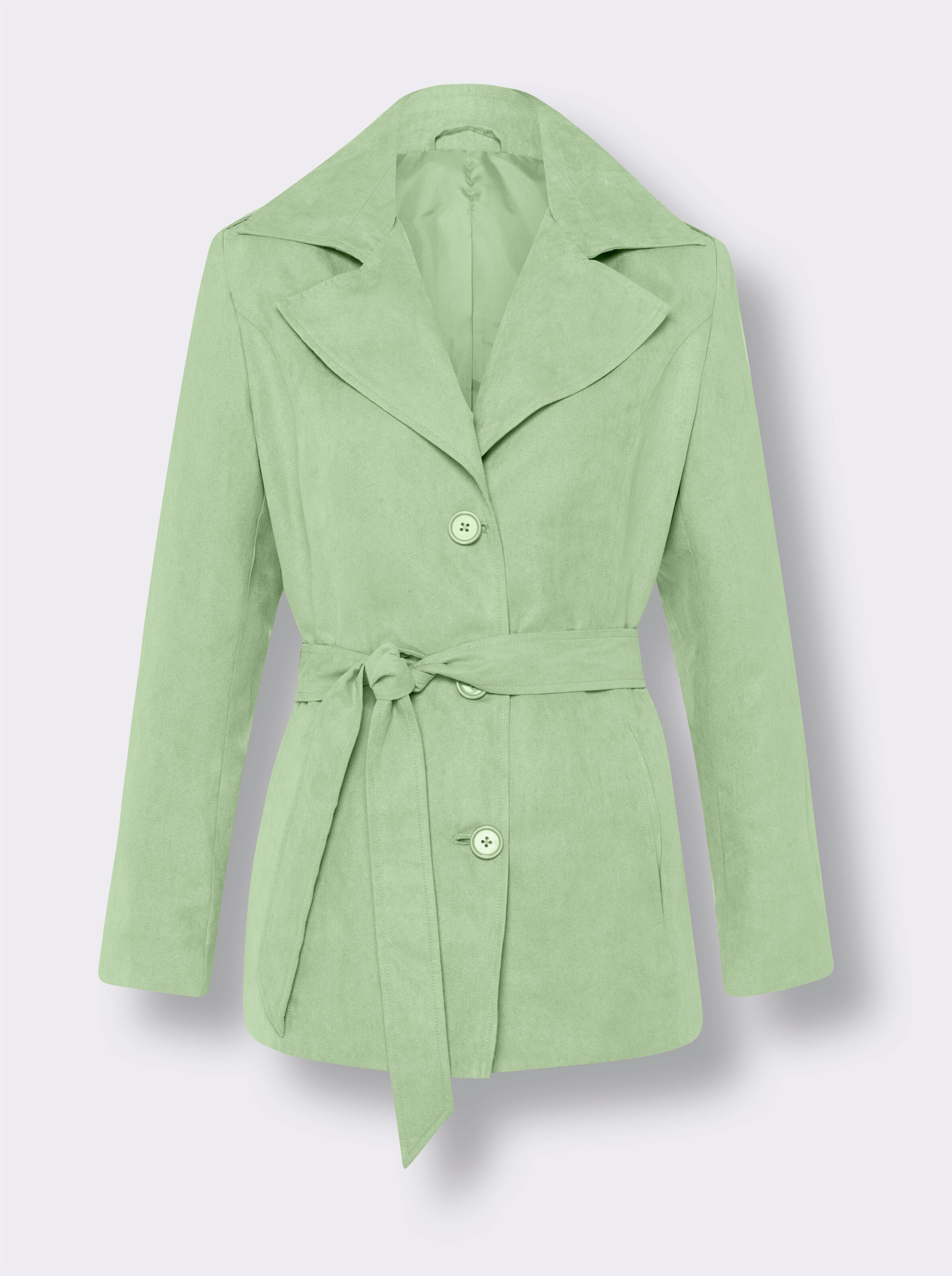 Trenchcoat in Veloursleder-Optik