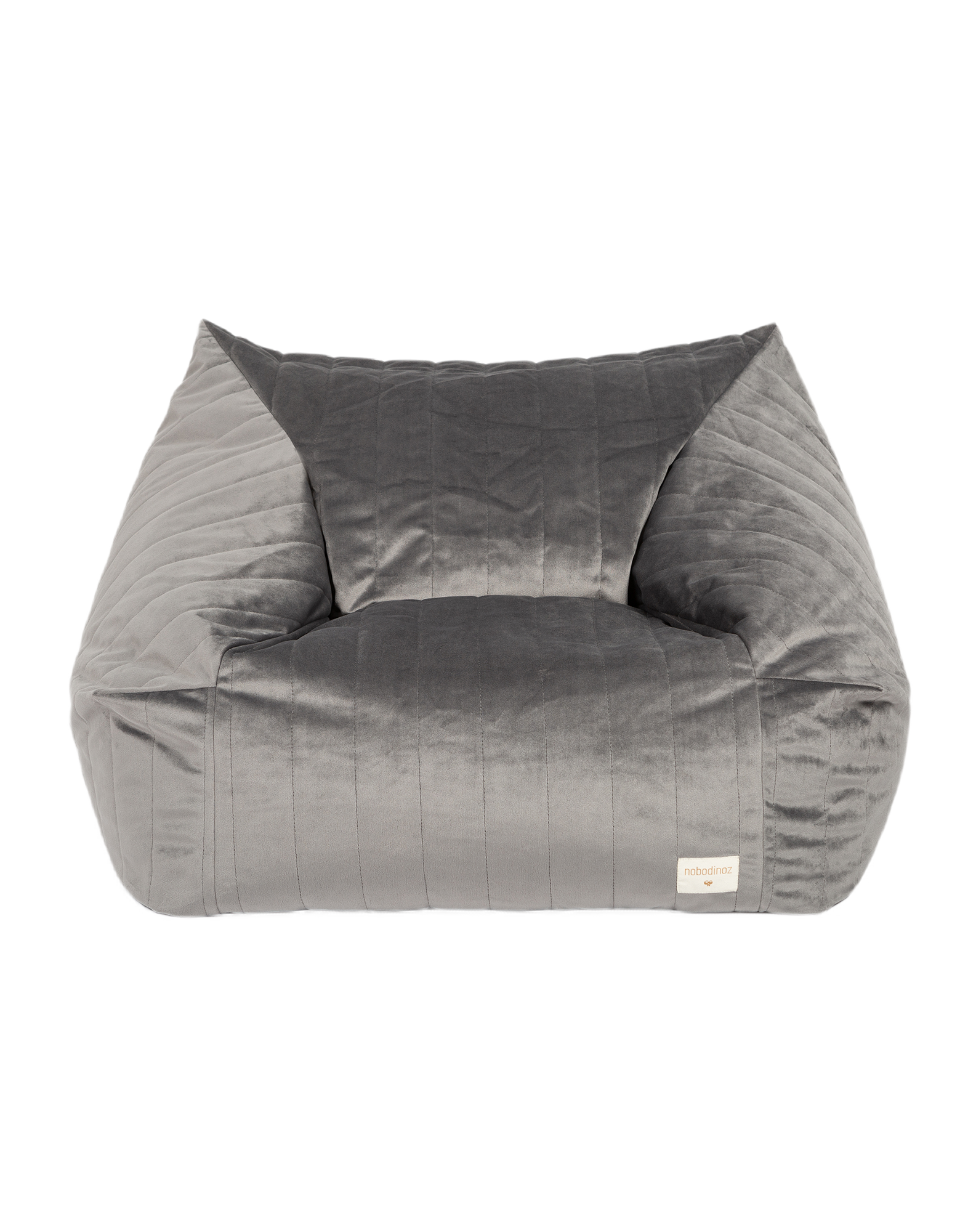 Fauteuil-pouf chelsea - taille enfant -eco-velours | Gris