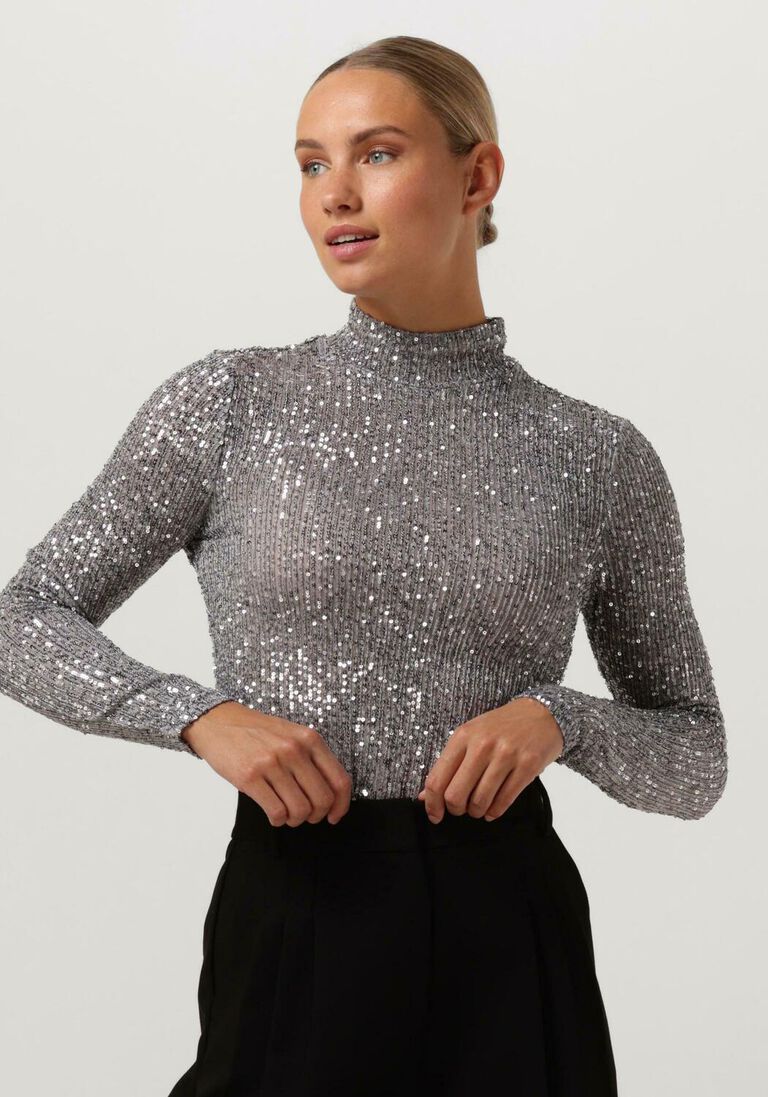 BRUUNS BAZAAR zilveren bruuns bazaar top glitter ezra blouse