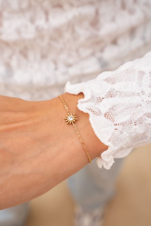 Minimalistische armband met zon & strass