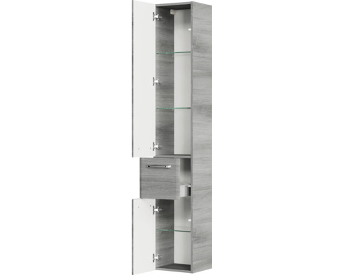 Pelipal Alika hoge kast, 30 cm breed, grafietstructuur, horizontaal gedemonteerd