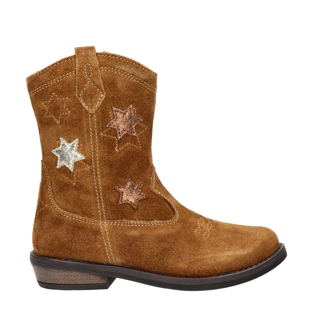 Nelson Kids suède cowboylaarzen cognac
