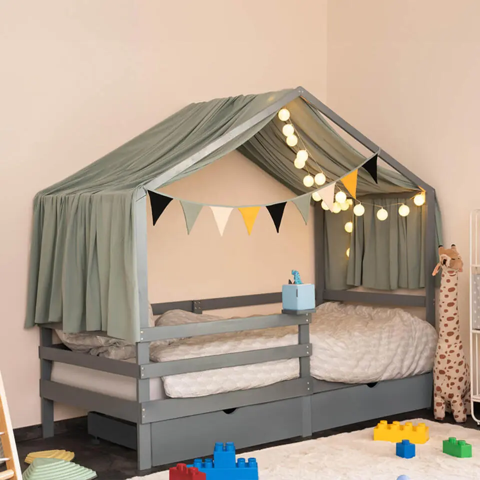 HOME DELUXE kinderbed WOLKENLAND grijs met lades