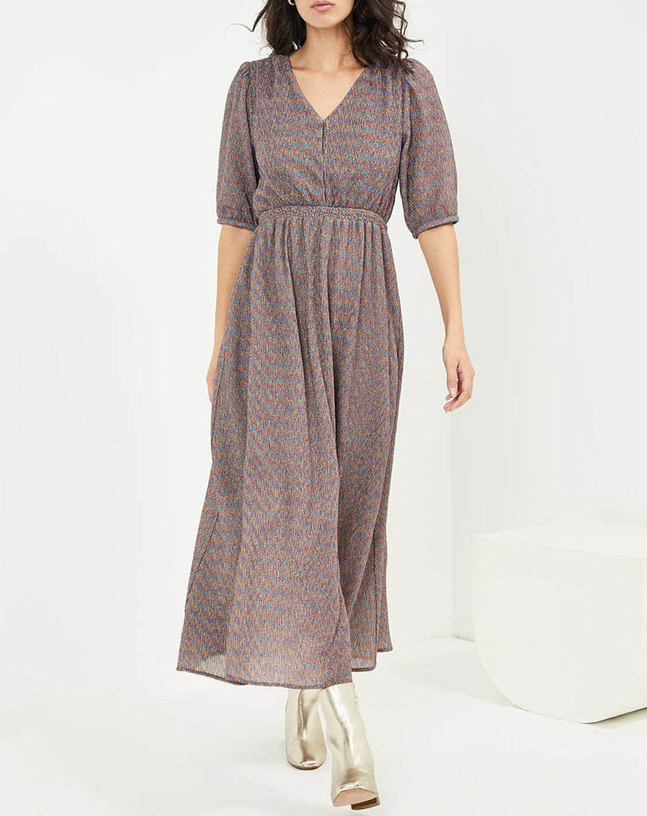 See u Soon Robe Plumetis pailletée rose/multicolore