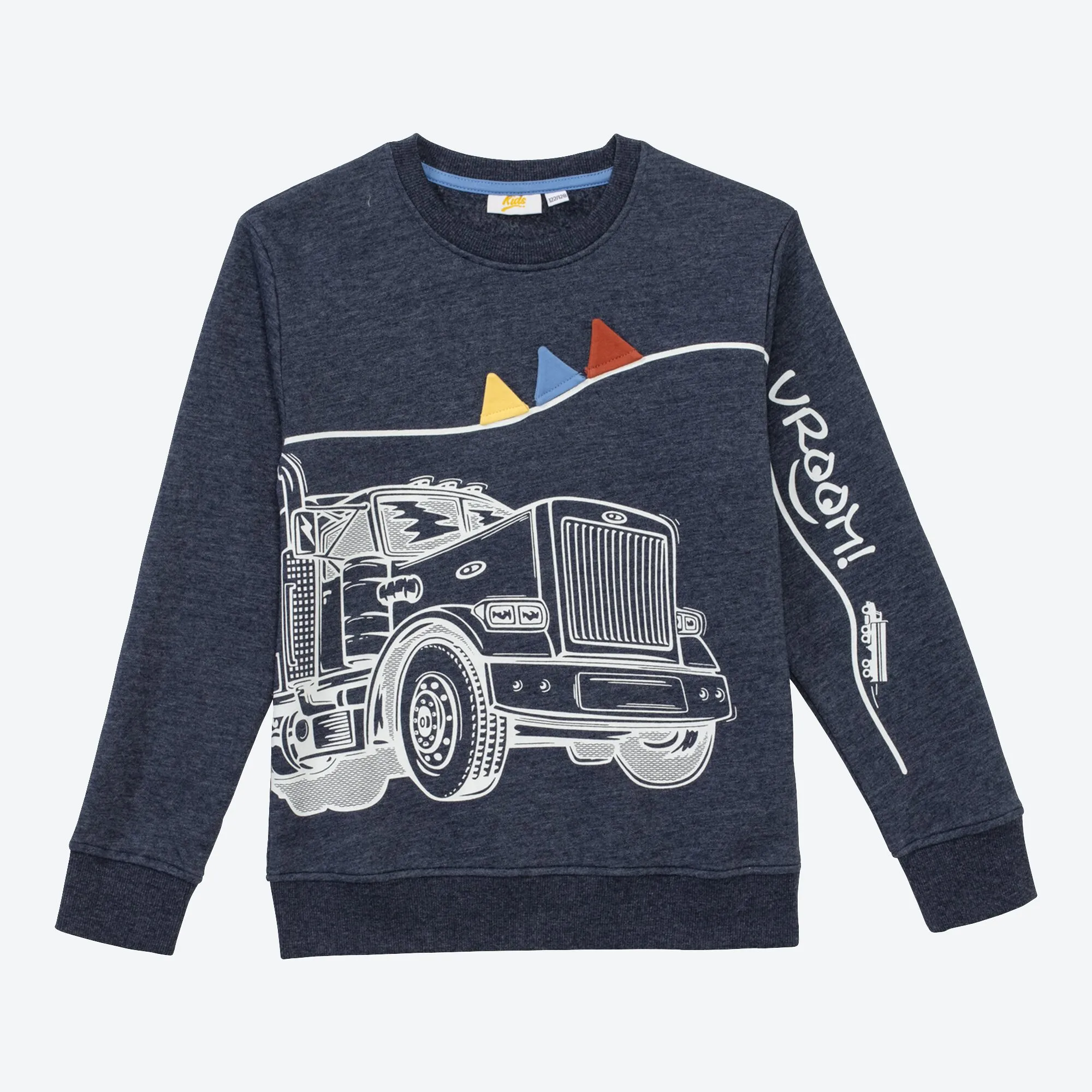 Jungen-Sweatshirt mit LKW-Frontaufdruck