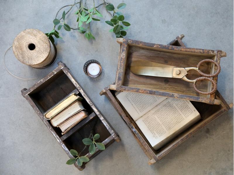 Chic Antique Aufbewahrung alte Backsteinform unika 10 x 30 Dekorative Box