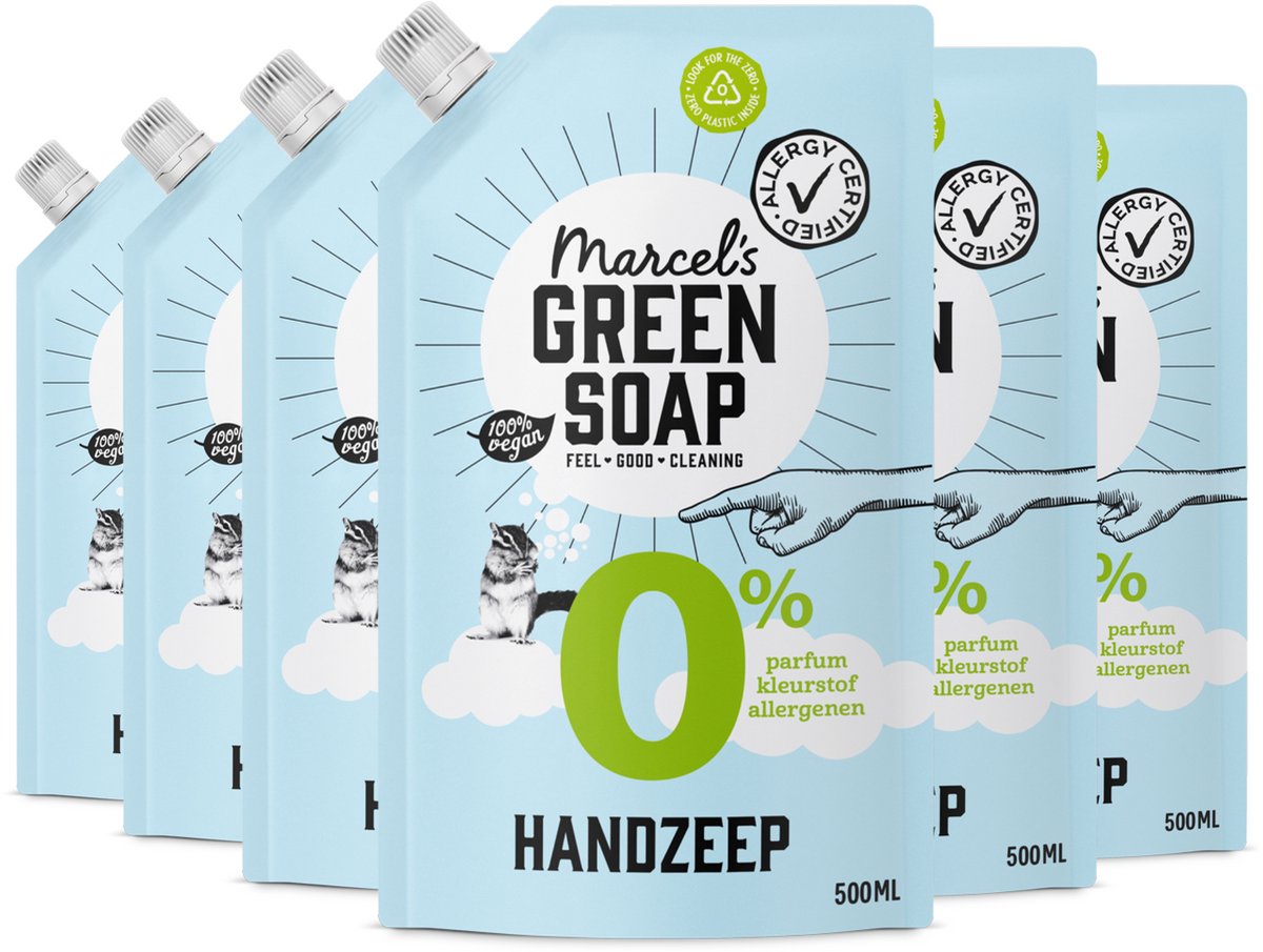 6x Marcel’s Green Soap Handzeep 0% Navulling (500 ml)