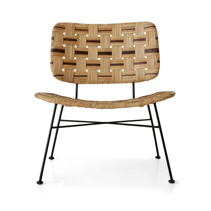 HKliving - Rattan Loungesessel, kirschrot
