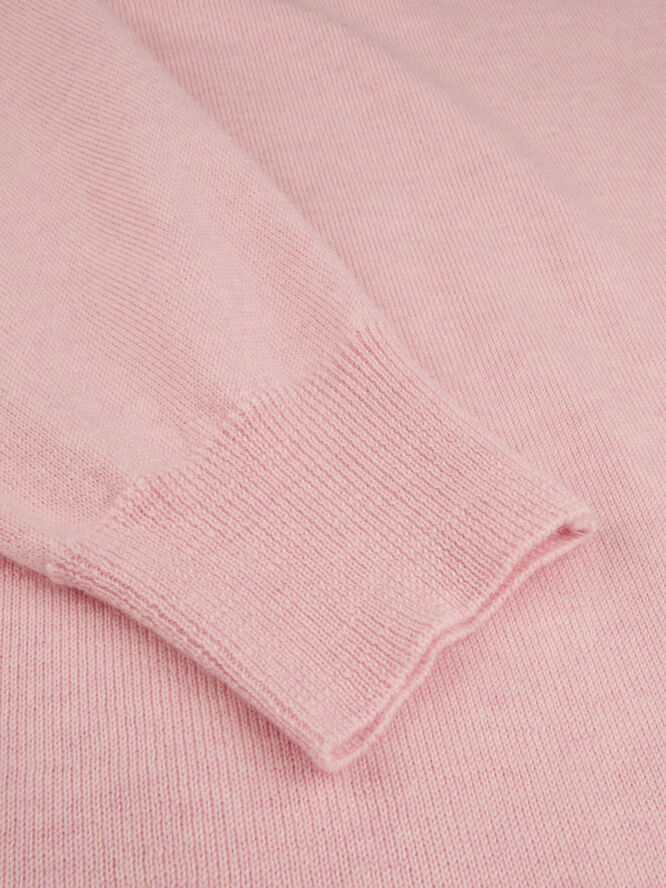 Stenströms Sweater Knitted Crew Neck With Patch Merino Wool Pink