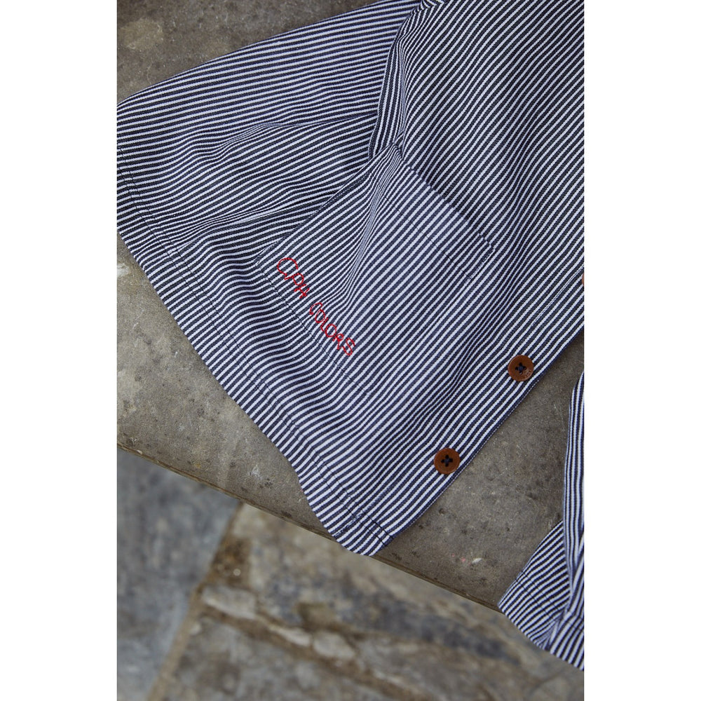 Køb COPENHAGEN COLORS Navy Stripe Striped Twill Jakke m. Lommer