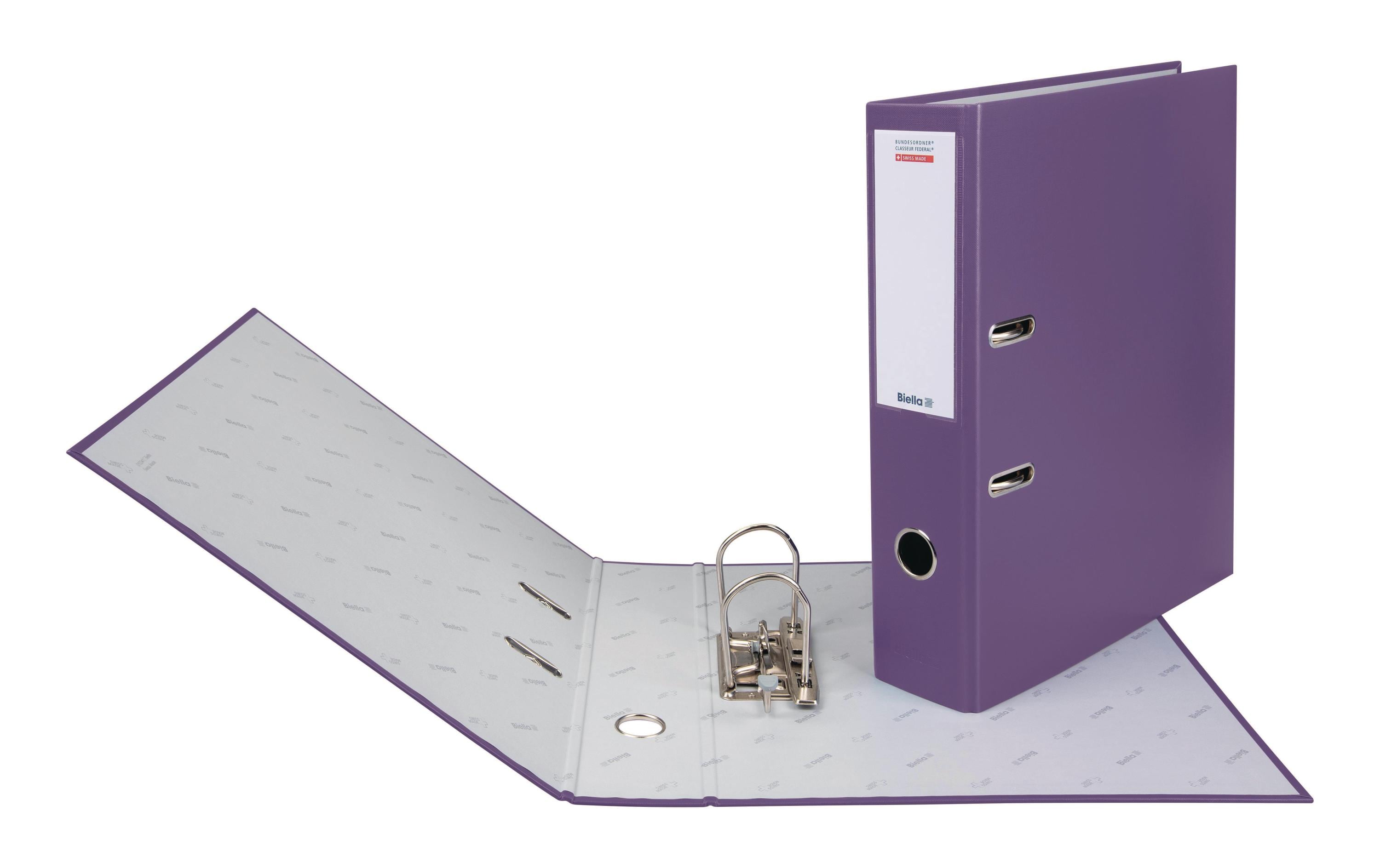 Bundesordner A4 7 cm, ViolettMit Hebelmechanik Strong und mit Druck-Niederhalter