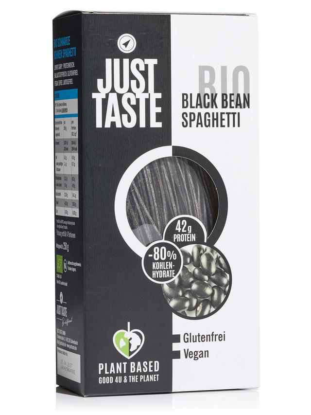 JUST TASTE Pasta-Set: Bio Black Bean Spaghetti & Bärlauch-Koriander-Pesto