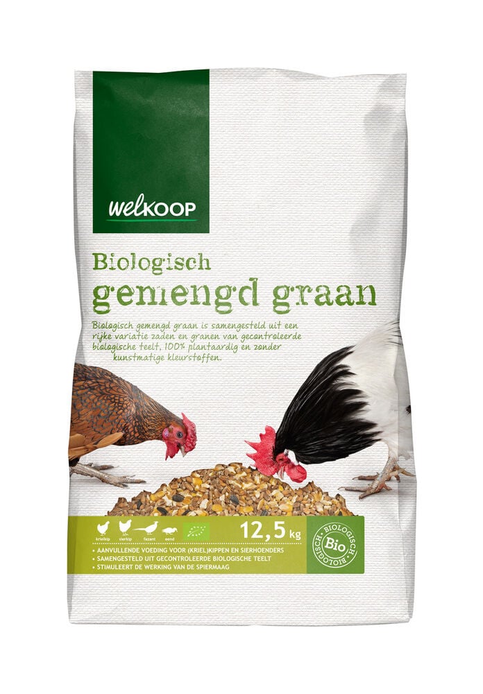 Welkoop Gemengd graan Biologisch - Kippenvoer - 12.5 Kilogram