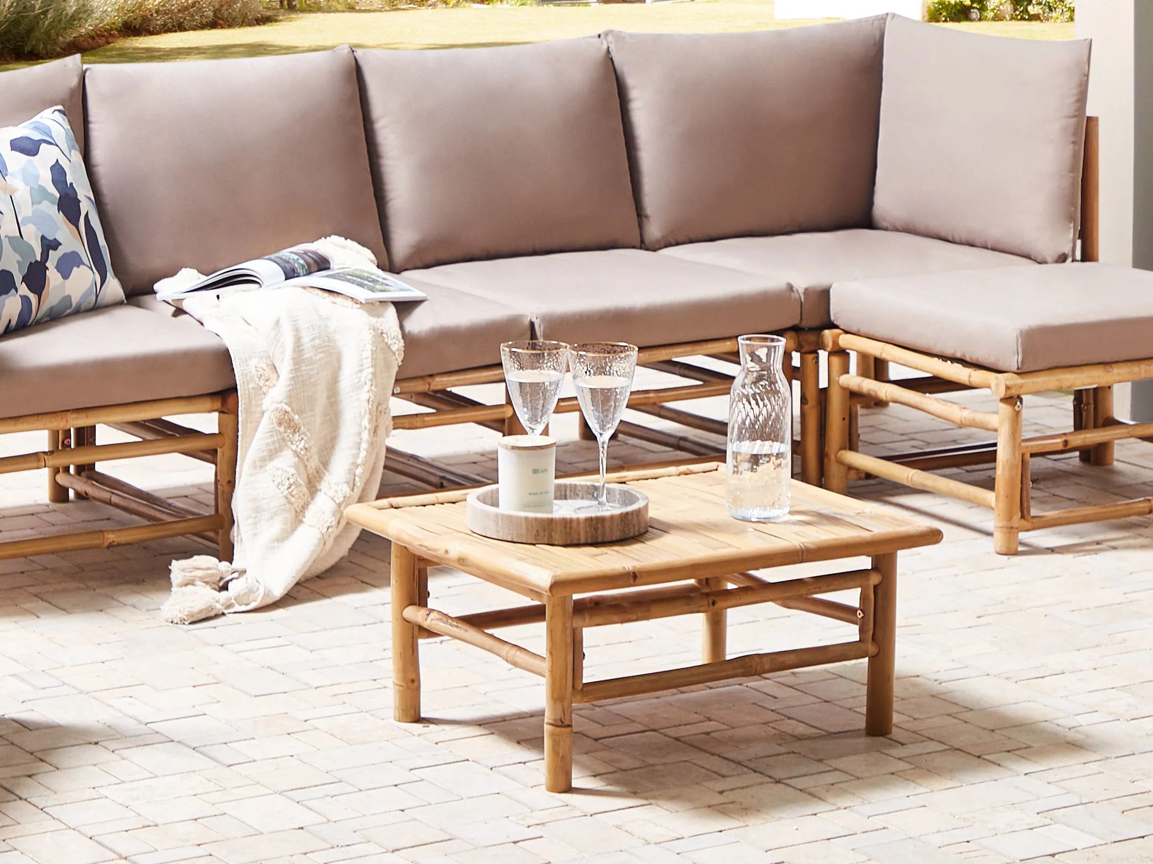 Tuin salontafel CERRETO 55 cm 64 cm Bamboehout Bruin