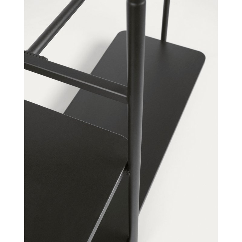 Penderie avec banc Galatia en mélaminé et métal laqué noir 100 x 150 cm