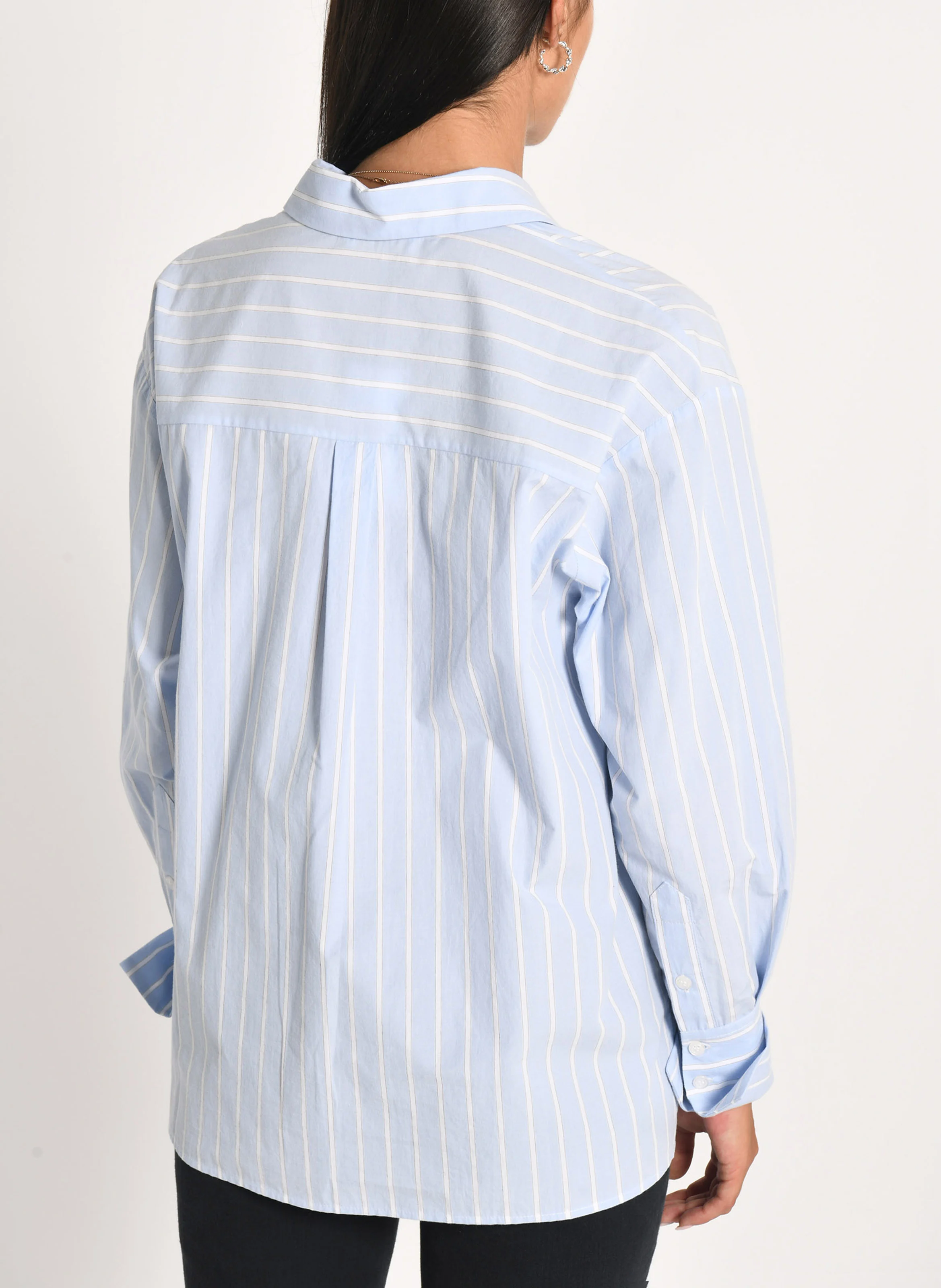 ERIN - Chemise oversize col classique en coton | Bleu