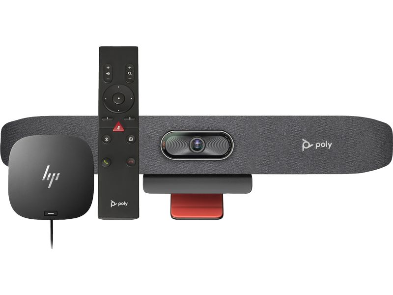 HP Poly Studio R30 Video Collaboration Bar   HP USB-C Dock USB-Video-Bar für kleine Konferenzräume mit HP USB-C Dock G5