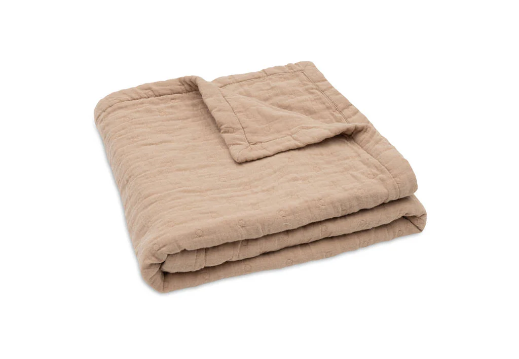 hydrofiele wiegdeken Jacquard - Biscuit