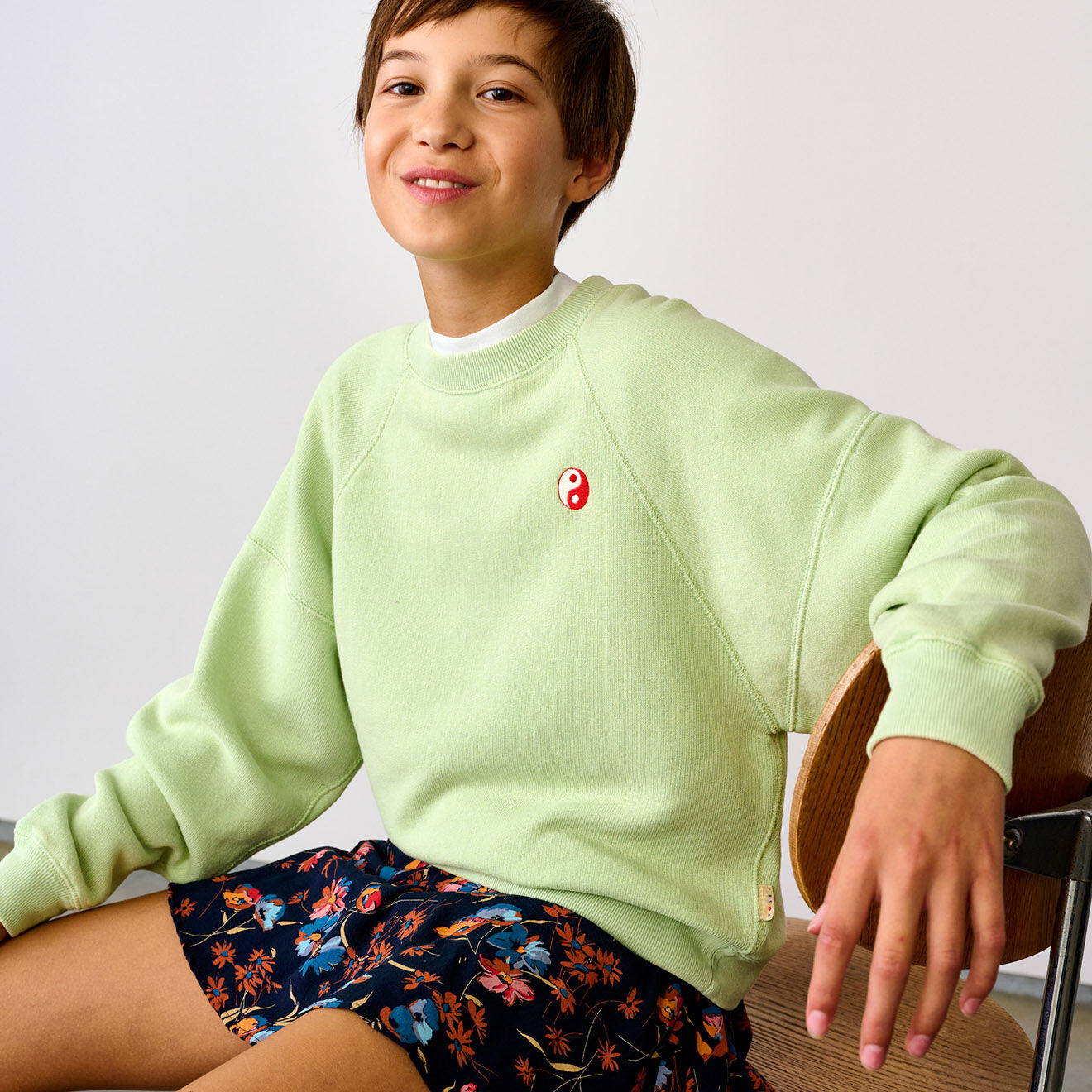 Bellerose Sweat en Coton mélangé molletonné Fade vert pistache