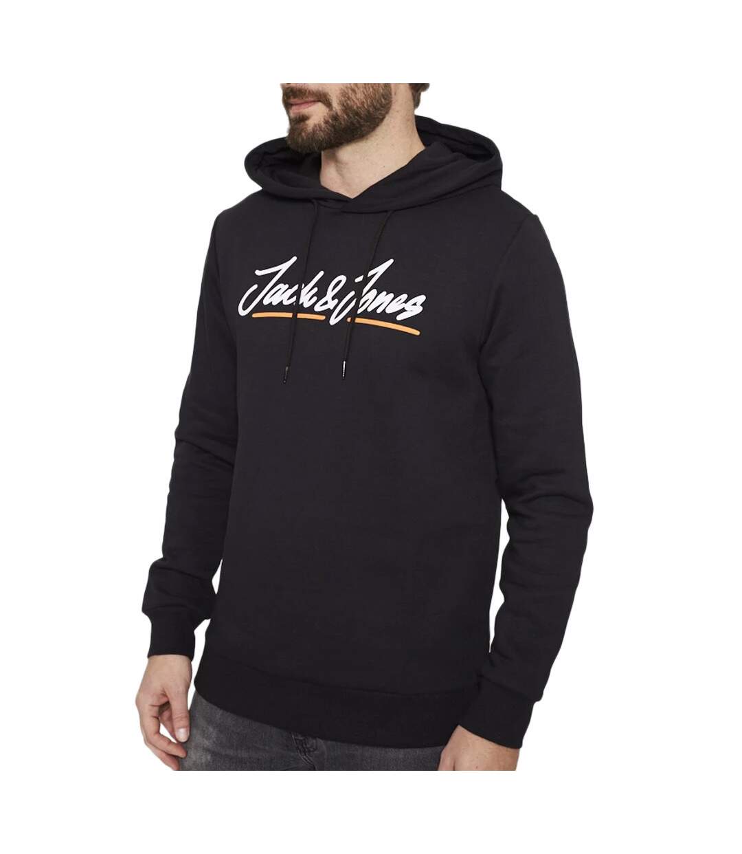 Sweat à Capuche Noir Homme Jack & Jones Upscale