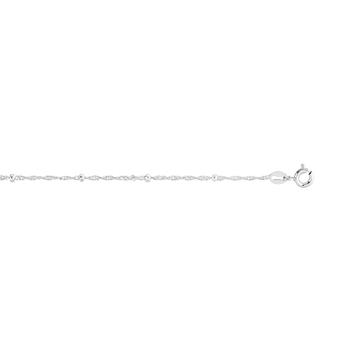 Chaine argent 925 maille singapour et boules polies 45 cm