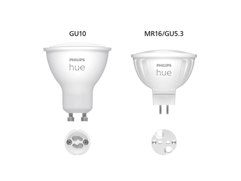 Philips Hue Leuchtmittel White Ambiance MR16 Doppelpack 400 Smartes Spot-Leuchtmittel für Leuchten mit GU5.3 Sockel