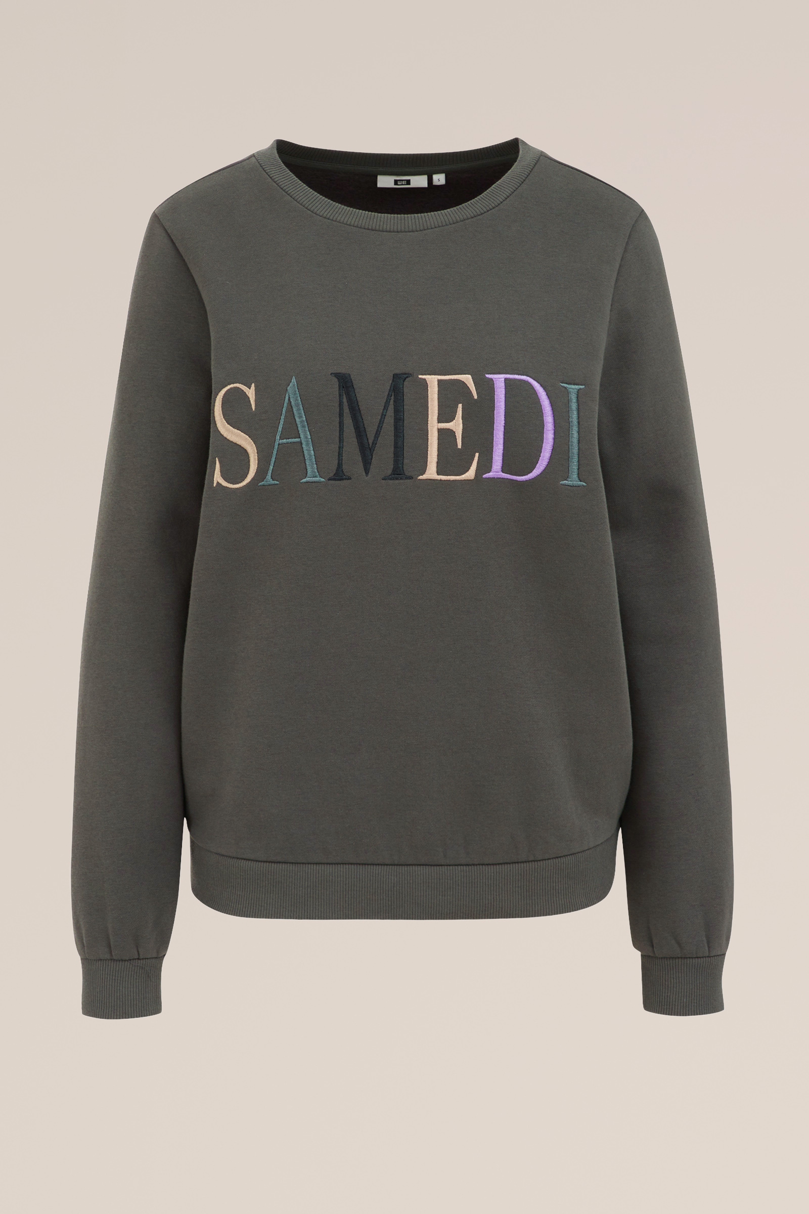 sweater met embroidery WE Fashion Legergroen