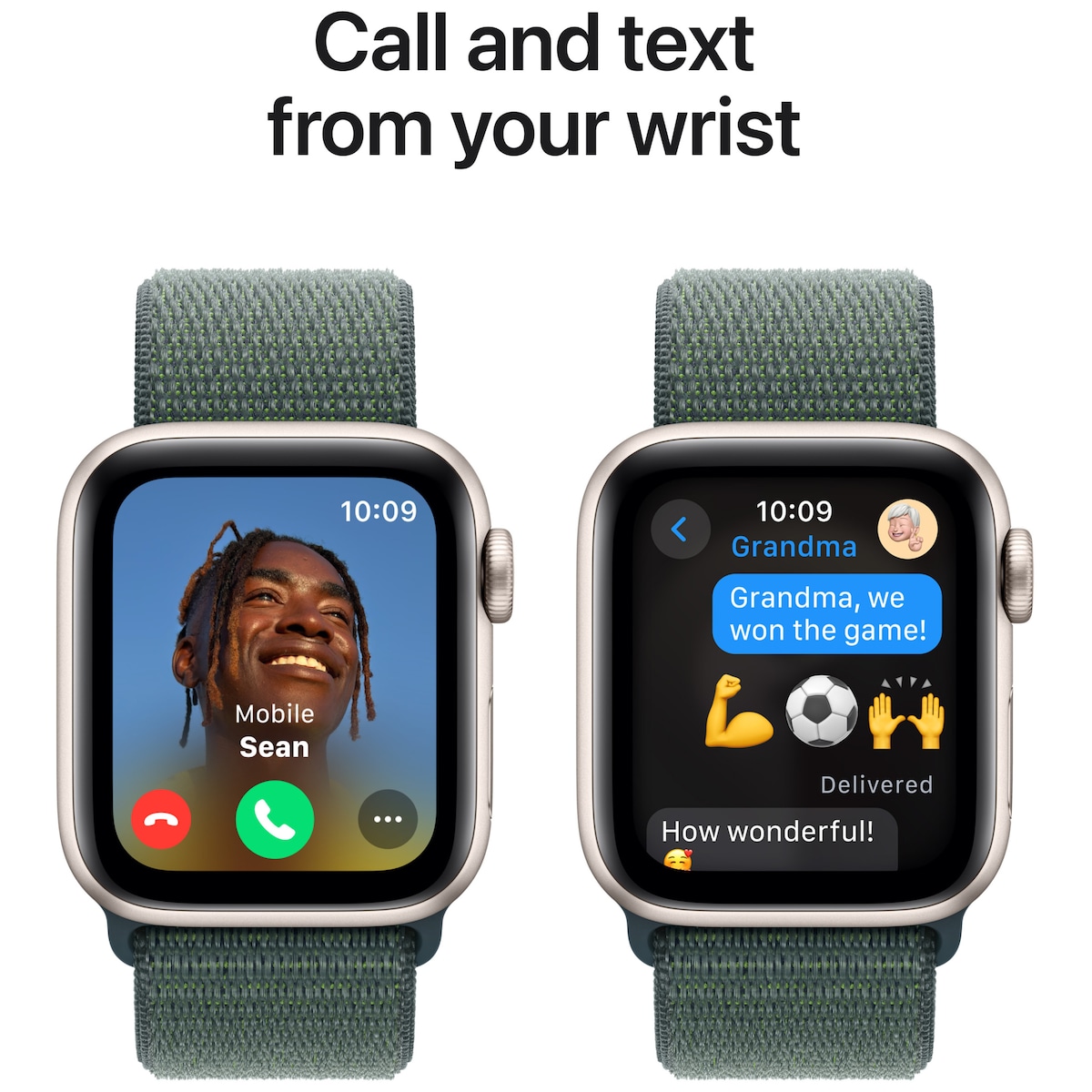 Apple Watch SE 2nd Gen 44mm GPS (Stjerneskinn Alu/Tjerngrønn sport loop)