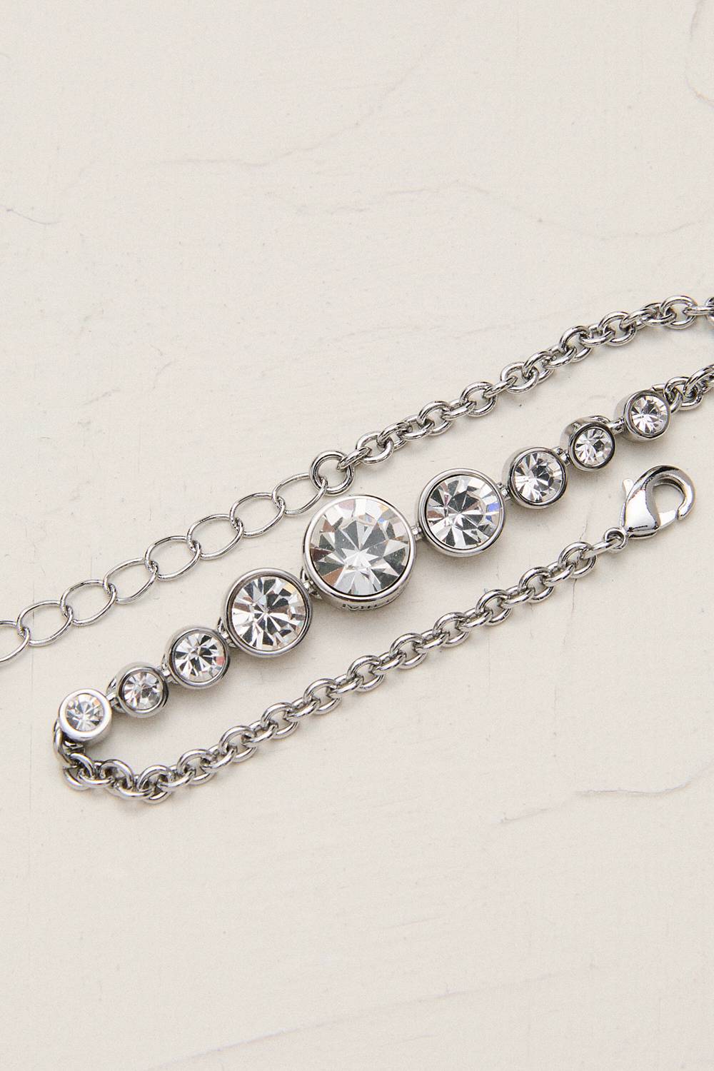 KarenMillen Bracelet Crystal Flow en ton argent