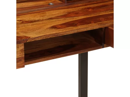Bureau 110x50x94 cm Bois solide de Sesham et acier