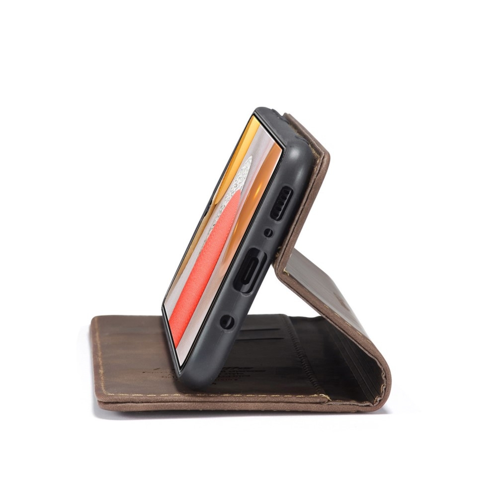 Samsung Galaxy S21 5G Leder Tasche Flip Wallet Etui mit Kartenfächern - Dunkelbraun