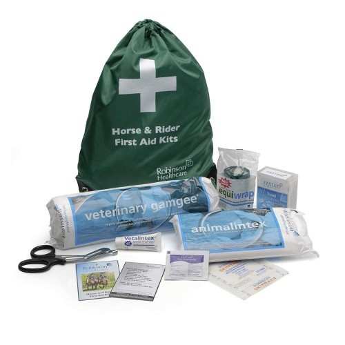 Kit de primeiros socorros para cavalos e cavaleiros
