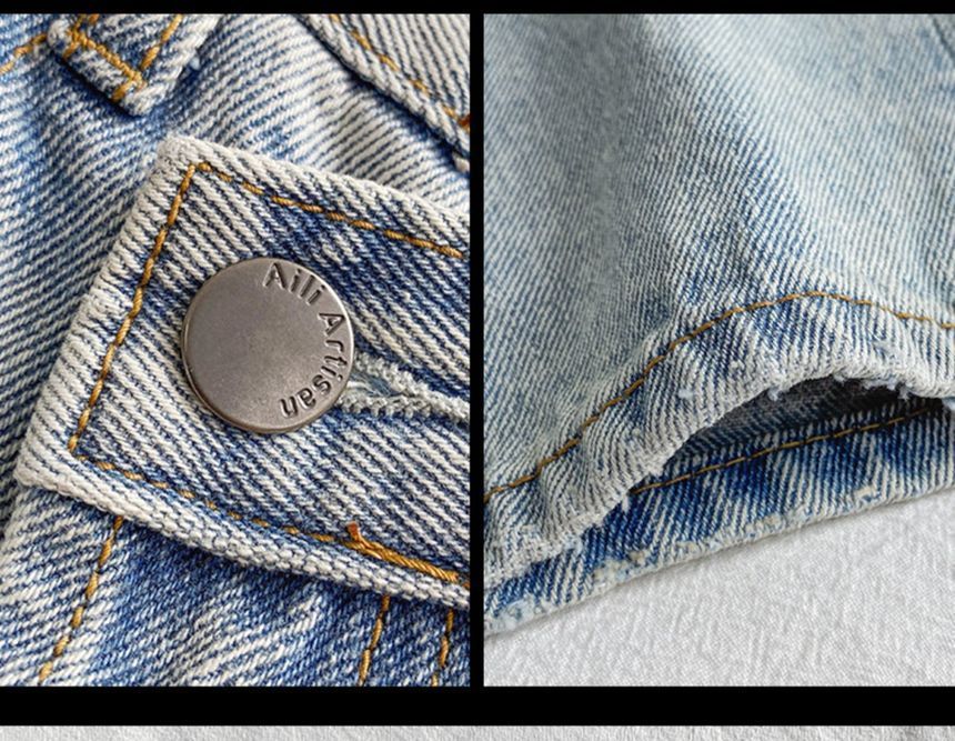 Saccharine - Asymmetrische jeans met hoge taille en rechte pijpen