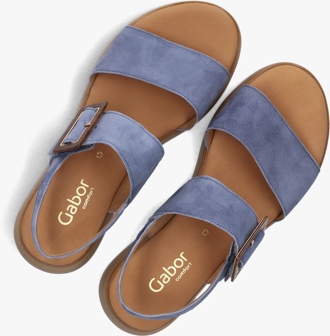blauwe gabor platte sandalen 744