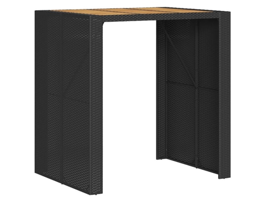 VIDAXL - Table de jardin et dessus en bois d'acacia noir résine tress...
