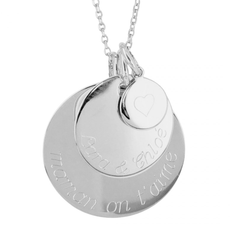 Collier trois médailles en argent