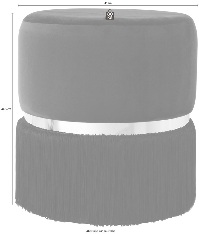 Kayoom Sitzhocker »Hocker Rebecca 825, Sitzpouf in runder Form,mit samtigem Bezug« 1 Stk. tlg. pflegeleicht, modern, vielseitig verwendbar, Sitzfläche gepolstert