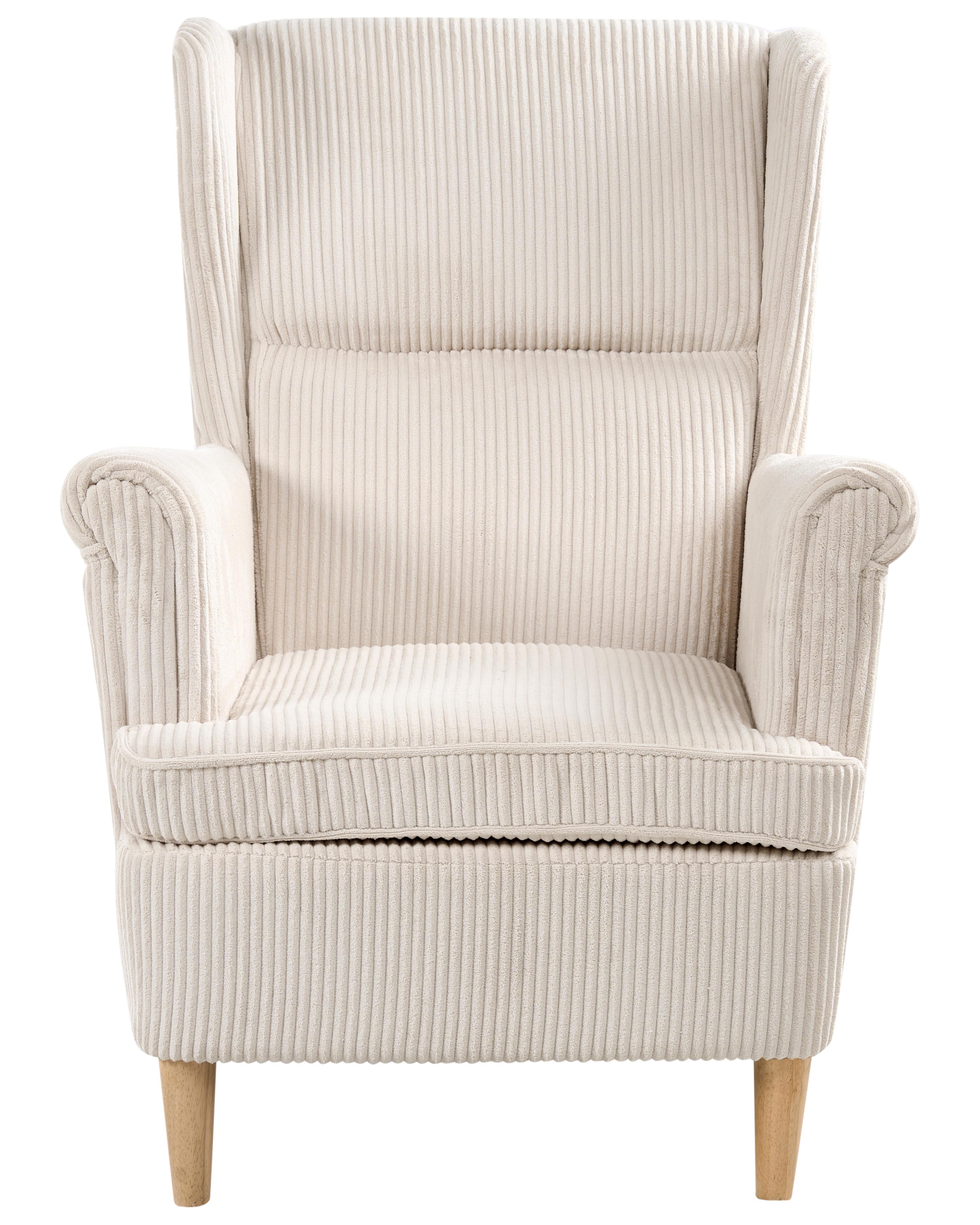 Oorfauteuil ABSON Corduroy Lichtbeige