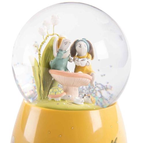 Boule à Neige Musicale Trois Petits Lapins Moutarde - MOULIN ROTY